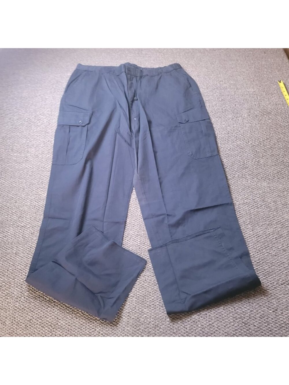 KingSize Cargo Pants Mens 2XL 40x38L Big Tall Khaki Elastic LL Chino y2K Blue